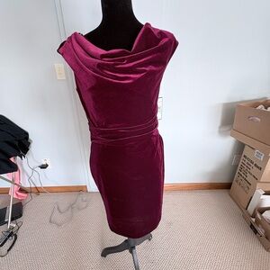 Elegant Velvet Dress in Rich Garnet red